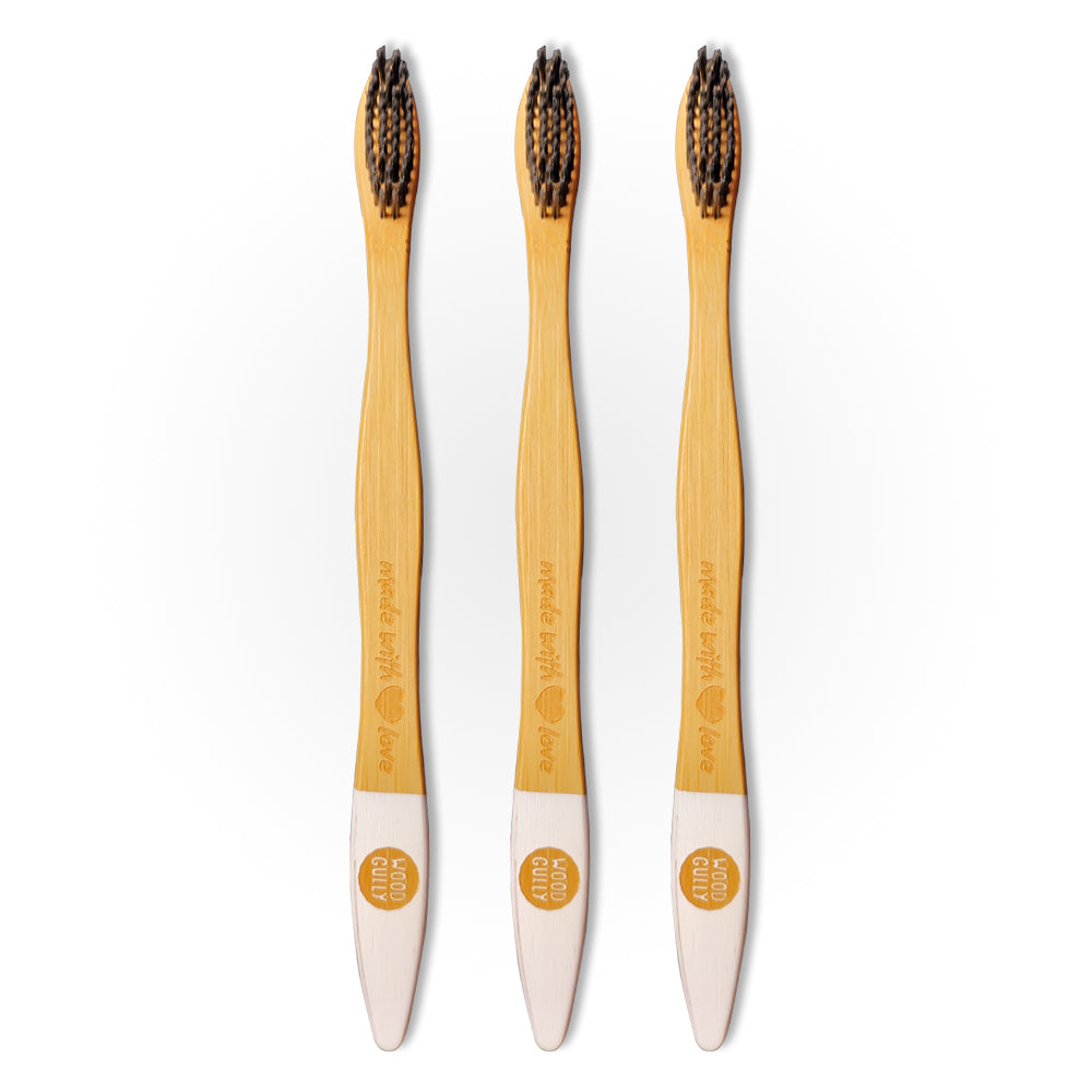 Wood Gully Organic Bamboo Toothbrush (Pack of 3)