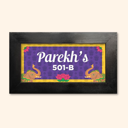 Elephant Lotus Name Plate
