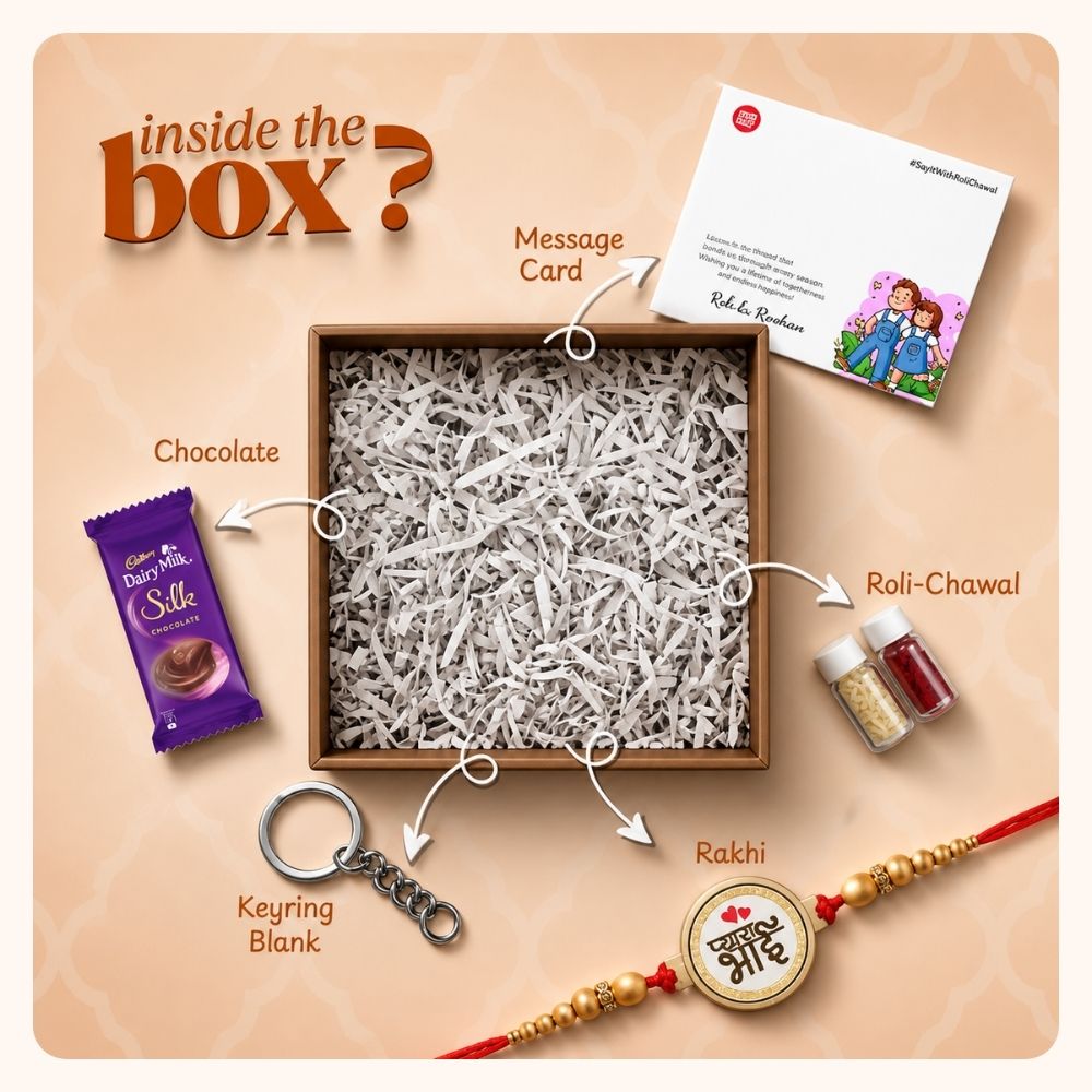 Evil Eye - Wooden Rakhi with Keychain