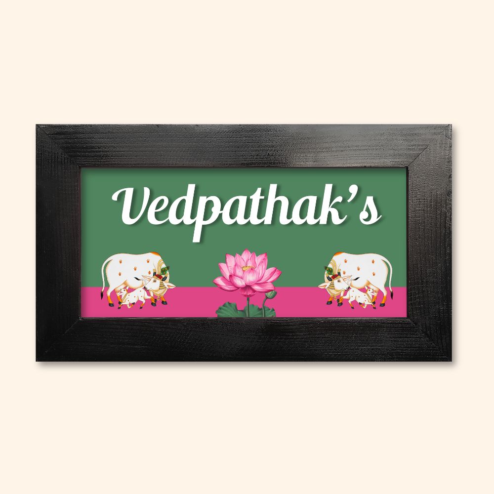 Pichwai Cow Name Plate
