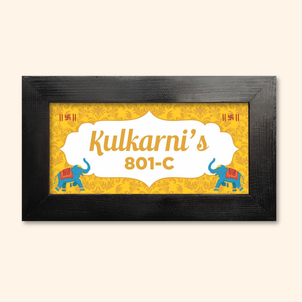 Elephant Name Plate - Yellow