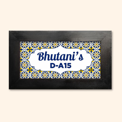 Colorful Abstract Tile Name Plate