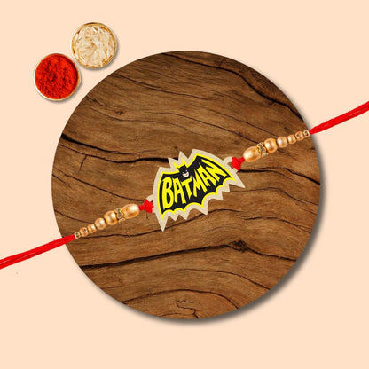 Batman - Wooden Rakhi with Keychain