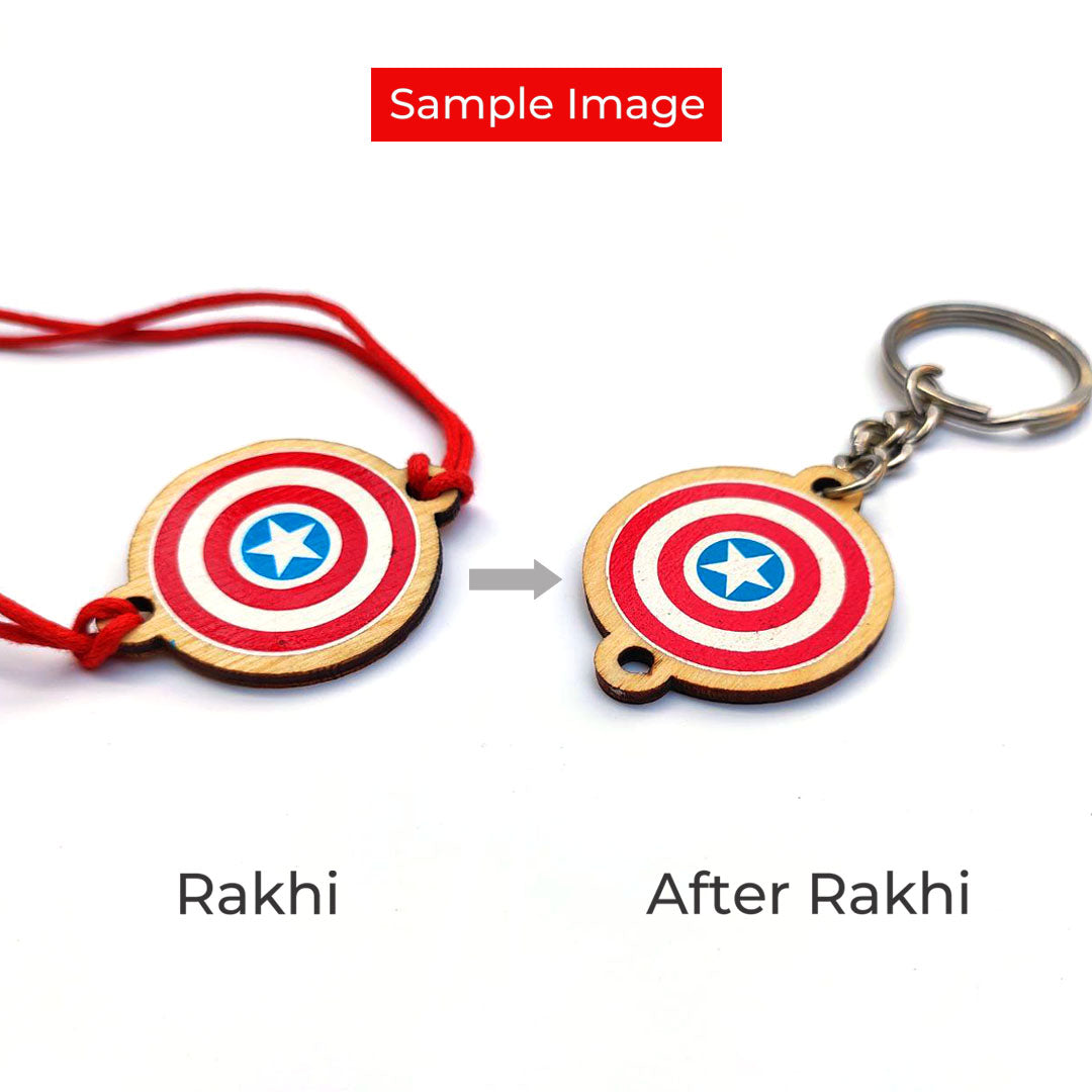 There is no Buddy like a Brother - Name Rakhi with Keychain