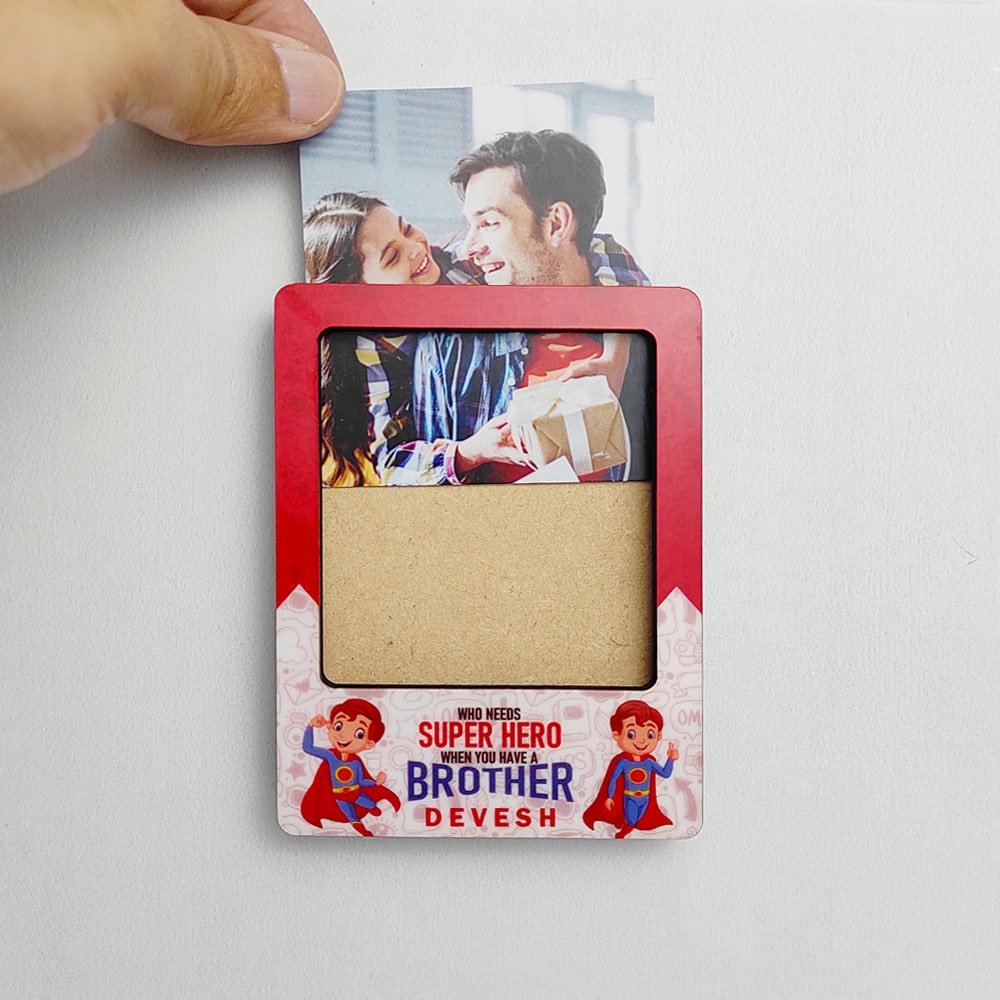 Super Brother - Customized Name Photo Frame Fridge Magnet