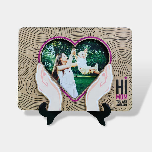 Hi Mom you are awesome Wooden Photo Frame