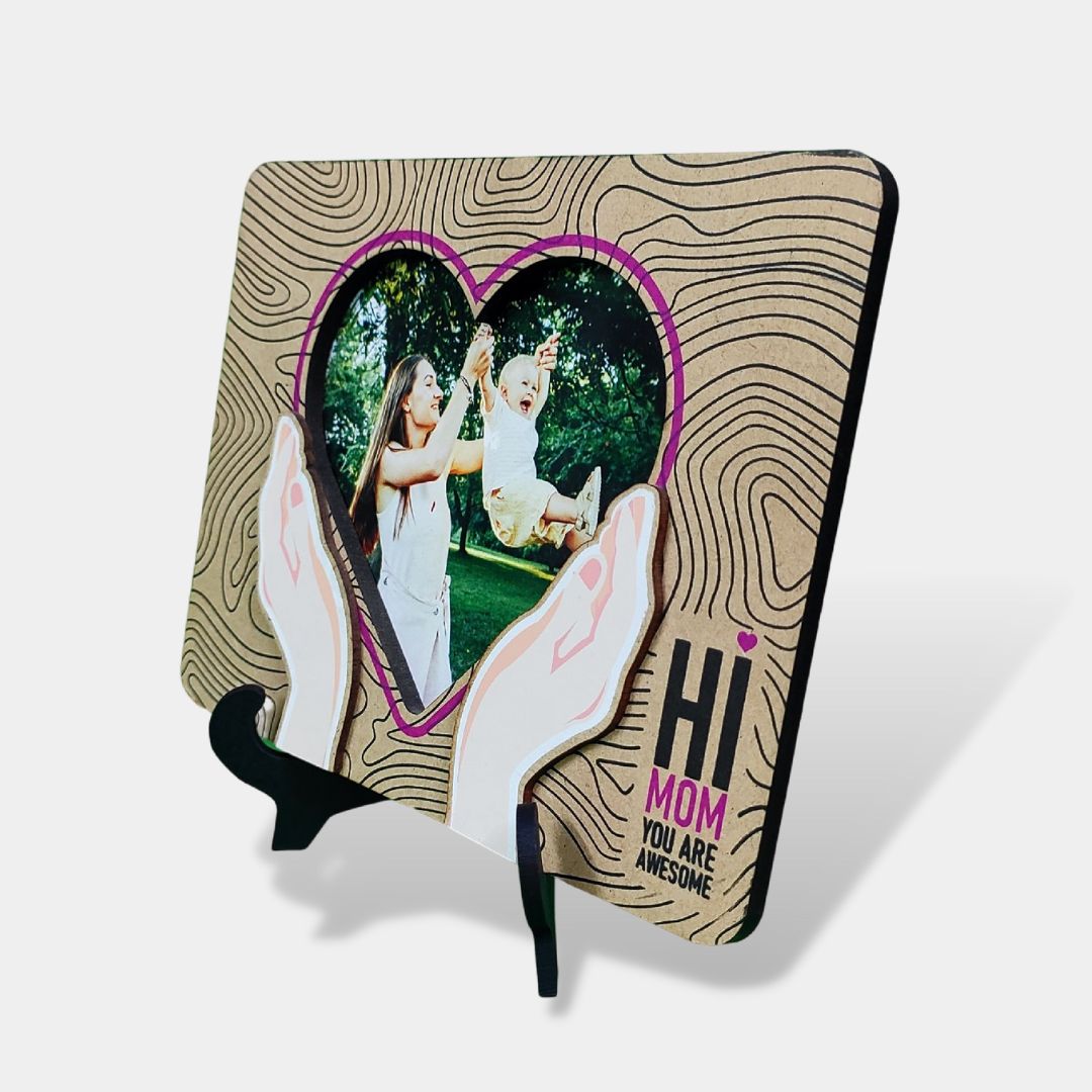 Hi Mom you are awesome Wooden Photo Frame