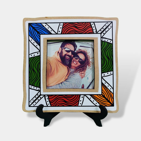 Multicolor Pattern Wooden Photo Frame