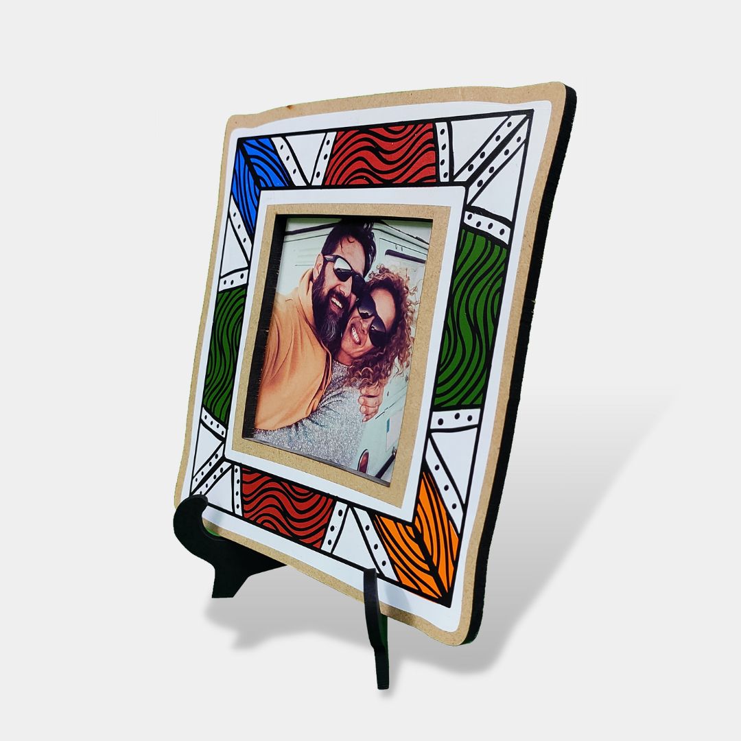 Multicolor Pattern Wooden Photo Frame