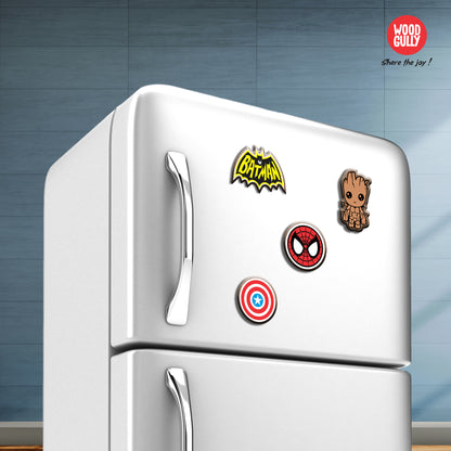 Superhero's Wooden Fridge Magnet (Pack of 4)