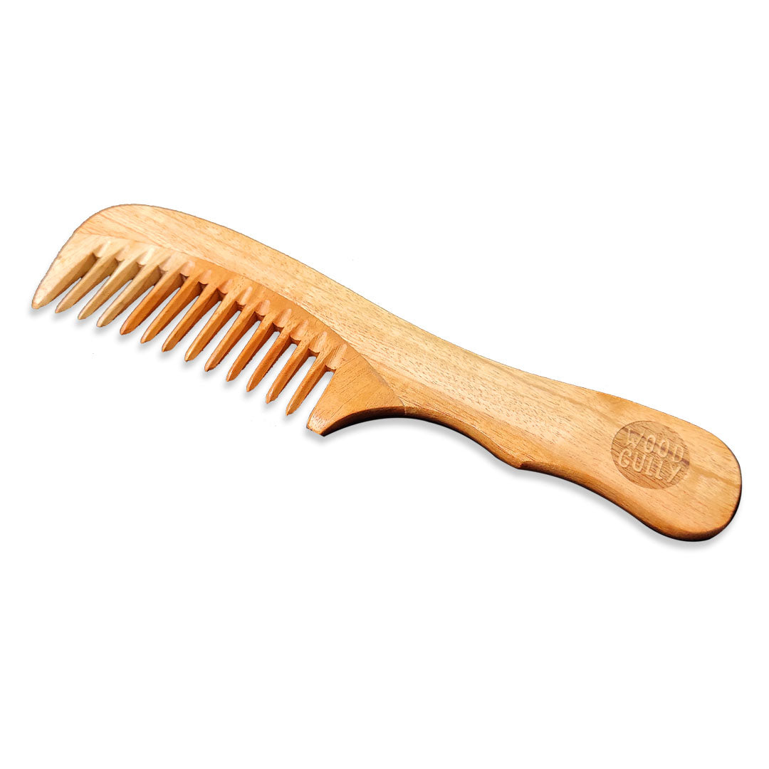 Neem Wooden Handle Comb with Wide Teeth