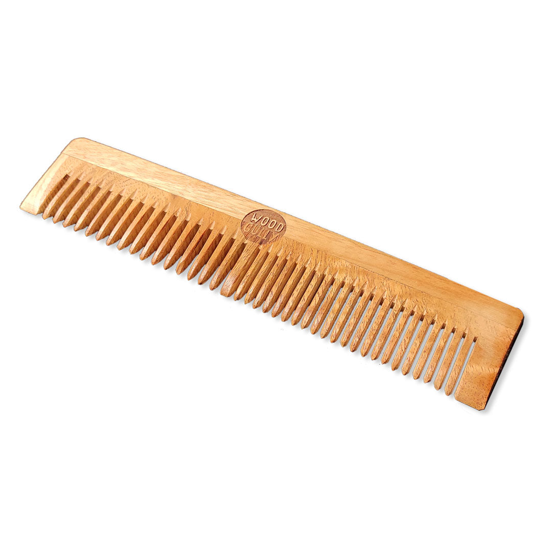 Neem Wooden Family Comb with Regular and Narrow