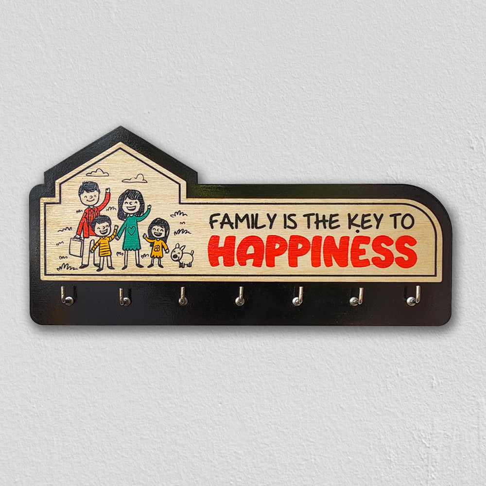 Family is the key to Happiness Key Holder