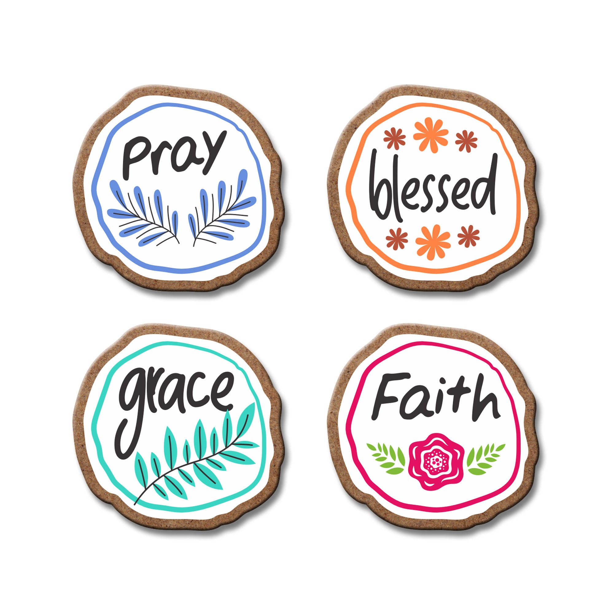 Spritual Wooden Fridge Magnet (Pack of 4)