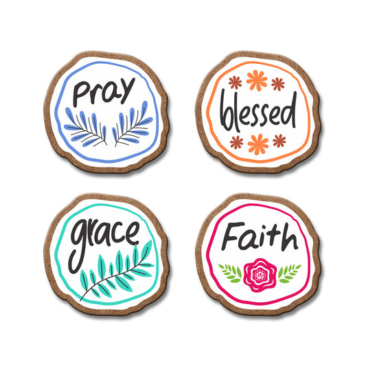 Spritual Wooden Fridge Magnet (Pack of 4)