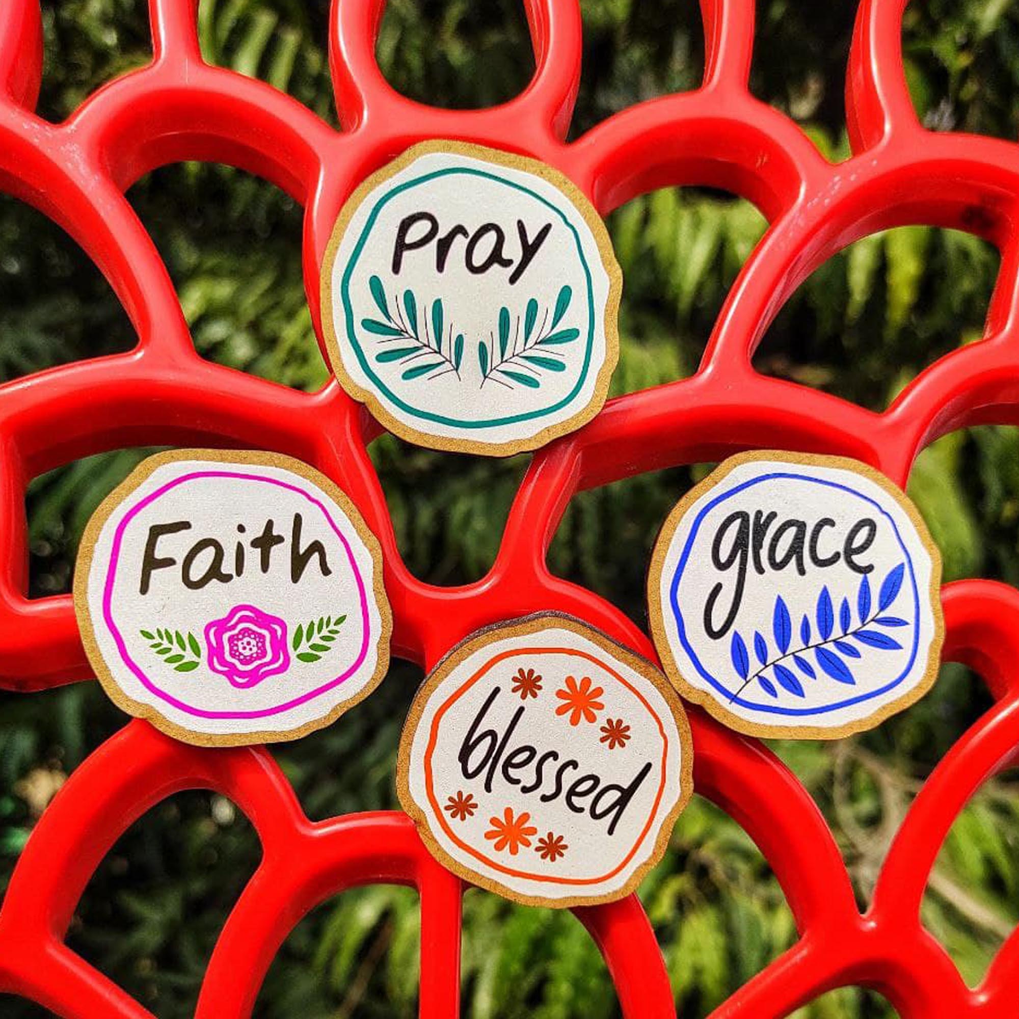 Spritual Wooden Fridge Magnet (Pack of 4)