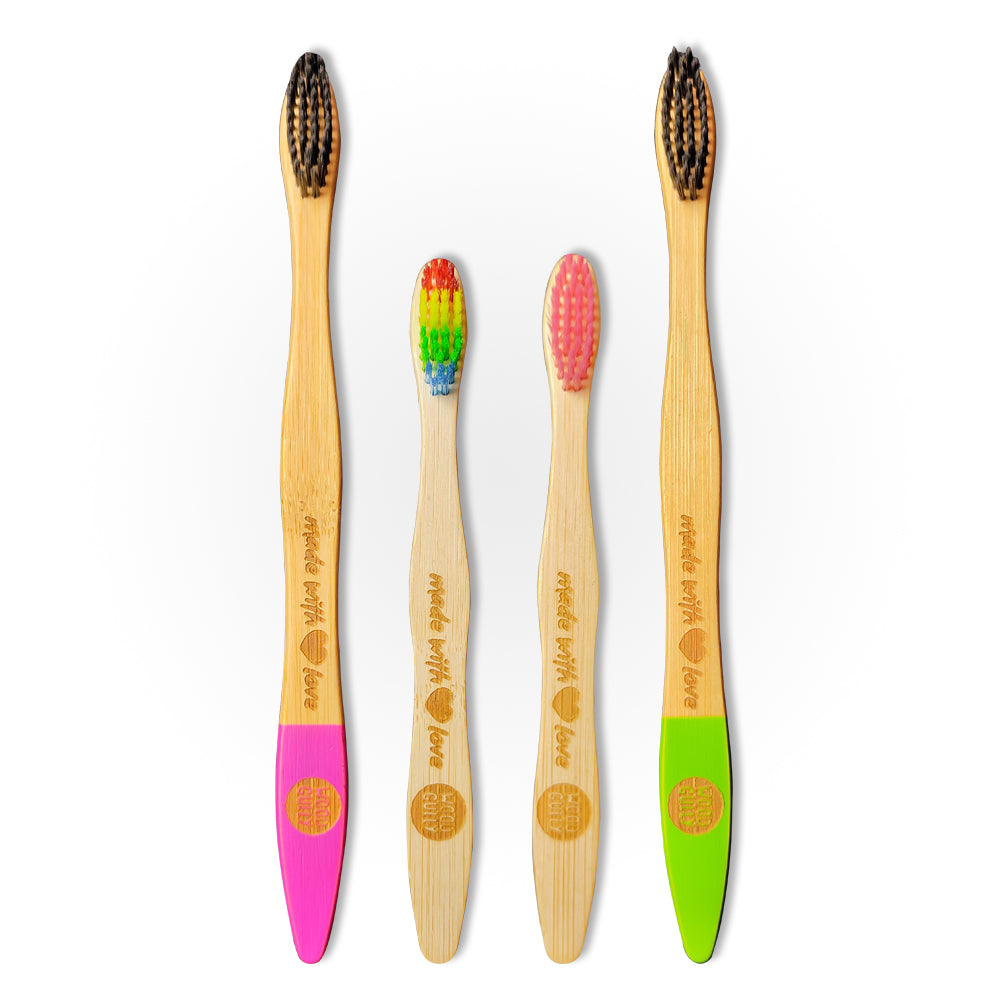Wood Gully Organic Bamboo Toothbrush (Pack of 4)