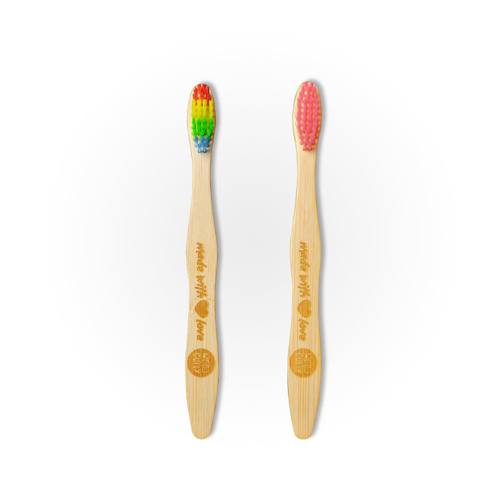 Wood Gully Organic Bamboo Kids Toothbrush (Pack of 2)