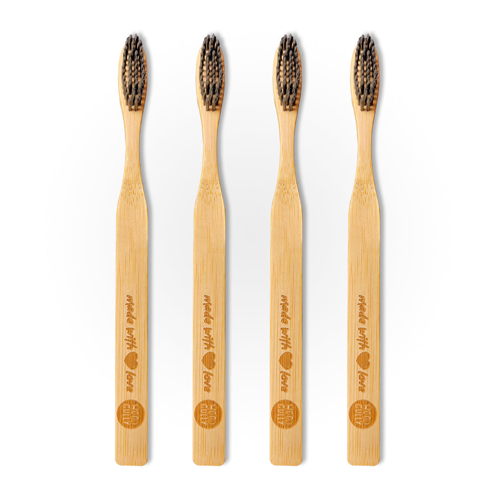 Wood Gully Organic Bamboo Toothbrush (Pack of 4)