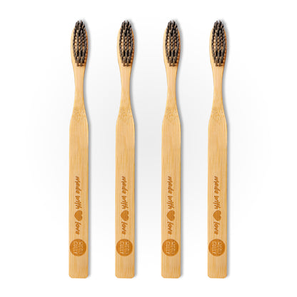 Wood Gully Organic Bamboo Toothbrush (Pack of 4)