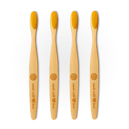 Wood Gully Organic Bamboo Toothbrush (Pack of 4)